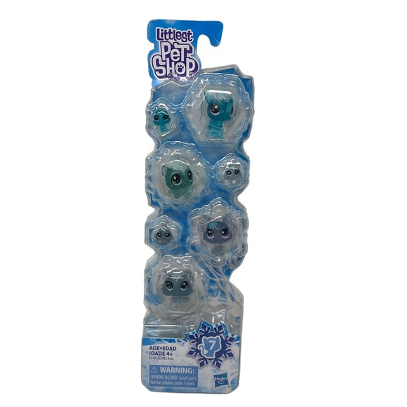 New Littlest Pet Shop G4 Frosted Wonderland Blue 7 Figure Pack‎ Pony Kitty Puppy - Picture 1 of 8